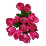 Faux Tulip Pink Flower Bunch 12 heads